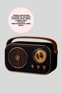 Klasik Retro Radyo – Bluetooth Destekli, FM Özellikli Şarjlı Hoparlör