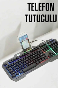 Klavyesi Q Klavye RGB Işıklı Mouse Hediyeli