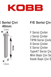 Kobb KBZ40F 40 mm 2500 Adet Çivi