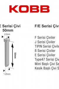 Kobb KBZ50F 50 mm 2500 Adet Çivi