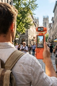 Kompakt 4K Gimbal Kamera 180 Derece Döner Başlık Stabil Video ve Vlog Uyumlu