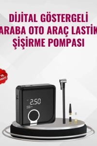 Kompakt Tasarımlı LED Işıklı Taşınabilir Hava Kompresörü