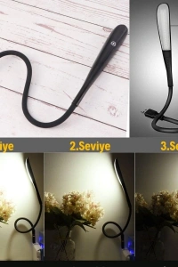 Kompakt USB Siyah 14 Ledli 3 Kademeli Dokunmatik Okuma Lambası