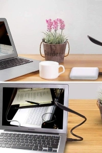 Kompakt USB Siyah 14 Ledli 3 Kademeli Dokunmatik Okuma Lambası