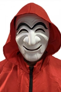 Koreli Hırsız Teatral Hahoe Maskesi - Para Heist Maskesi - Dali Maskesi