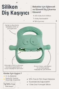 Koyu Yeşil Bebek Silikon Diş Kaşıyıcı