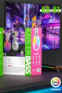 KRH1 RGB Kafaüstü Kablosuz Kulaklık - Gri