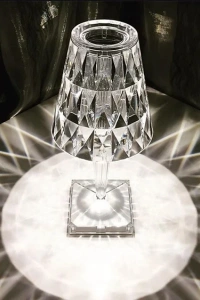 Kristal Abajur LED Kumandalı Ve Dokunmatik Masa Lambası