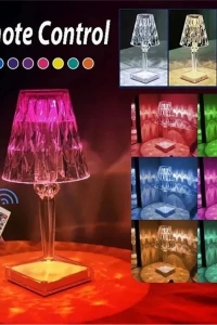 Kristal Abajur LED Kumandalı Ve Dokunmatik Masa Lambası