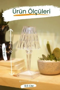 Kristal Abajur LED Kumandalı Ve Dokunmatik Masa Lambası