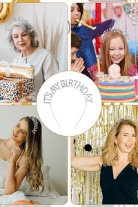 Kristal Taşlı Gümüş Renk Doğum Günü Tacı