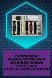 Kulak Üstü P9 Kablosuz Bluetooth Kulaklık ve 7 Kordonlu Akıllı Saat