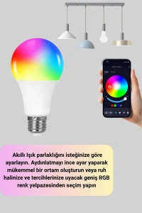 Kumanda Destekli Çok Renkli Akıllı LED Ampul