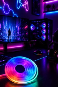 Kumandalı Su Geçirmez RGB Led Şerit Işık Müzik Senkronlu Neon Led
