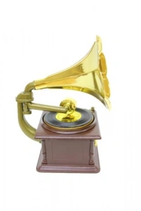 Kurmalı Gramofon Müzik Kutusu