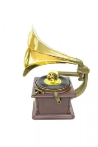 Kurmalı Gramofon Müzik Kutusu