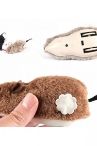 Kurmalı Kedi Eğitim Oyuncağı Tüylü Fare