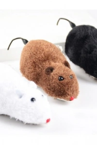 Kurmalı Kedi Eğitim Oyuncağı Tüylü Fare