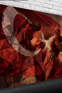 Kurtuluş Savaşı Temalı Şanlı Türk Bayrağı KANVAS Tablo 50 x 70