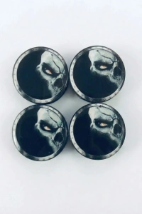 Kuru Kafa Ghost Damla Geçme Jant Göbek Kapağı 4’lü Set 55/58mm Siyah
