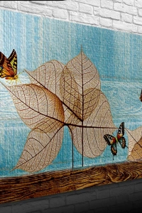 Kuru Yapraklar ve Kelebek Kanvas Tablo 50 x 70