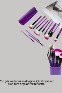 Kusursuz Makyaj İçin 12 Parça Profesyonel Fırça Seti Taşınabilir Kutu Hediyeli