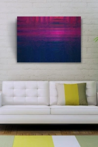 Lacivert ve Eflatun Soyut Çalışma Kanvas Tablo 50 x 70