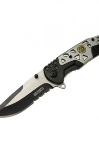 Lanmark MX10 Gri Testereli Outdoor Çakı 21 cm - Otomatik, Perçinli