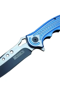 Lanmark T60B Kamp Çakı 20 cm - Mavi Sap, Otomatik, Kemerlikli