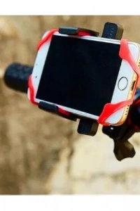 Lastik Destekli Standlı Bisiklet Telefon Tutucu