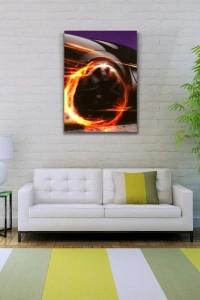 Lastik yakan Spor Araba Kanvas Tablo 50 x 70