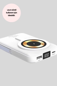 LCD Göstergeli Manyetik Powerbank Type C USB Girişli