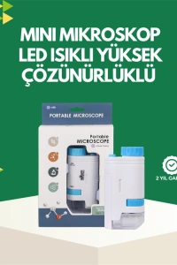 LED Aydınlatmalı 80–200 Kat Büyütmeli Cep Mikroskop