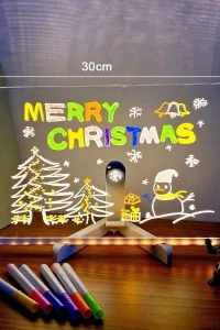 LED Aydınlatmalı Yazı ve Çizim Tahtası - Büyük Boy 30x20 cm