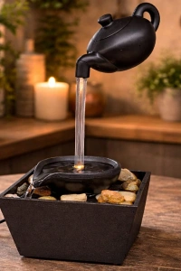 LED Demlik Tasarımlı Şelale Süs Havuzu