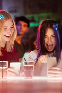 Led Fiber Optik Işıklı Kelebek Saç Klipsi