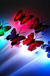 Led Fiber Optik Işıklı Kelebek Saç Klipsi