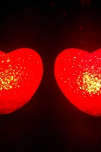 Led Işıklı Kırmızı Kalp Gece Lambası