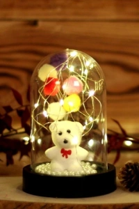Led Işıklı Mini Ayıcık Fanus