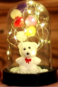 Led Işıklı Mini Ayıcık Fanus