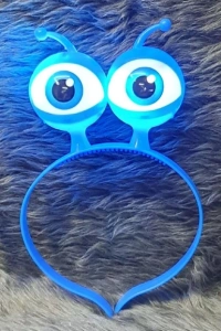 Led Işıklı & Pilli Uzaylı Göz Parti Tacı Mavi Renk