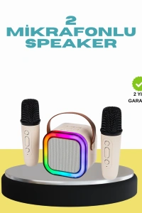 LED Işıklı Taşınabilir Karaoke Hoparlör – USB & AUX Girişli