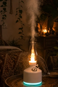 LED Işıklı Vintage Hava Nemlendirici Aromaterapi Difüzörü USB Şarjlı