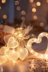 LED Kalp Neon Lamba Dekoratif Romantik Gece ve Ortam Işığı