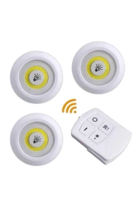 Led Lamba 3lü Uzaktan Kumandalı Yapışkanlı