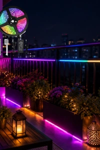 LED Strip RGB 5 Metre Çok Renkli Kumandalı Şerit Led Işık Seti