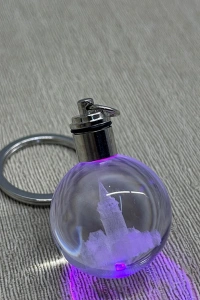 Ledli Galata Kulesi Tasarımlı Kristal Anahtarlık