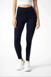 Likralı Düz Tayt - Siyah