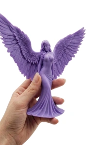 Lila Melek Biblo 3D Dekoratif Angel Figür Ev Aksesuarı