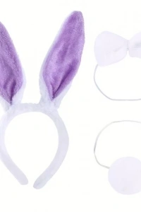 Lila Tavşan Kostüm Seti Kız Çocuk – Tütü Etek, Taç, Papyon, Ponpon